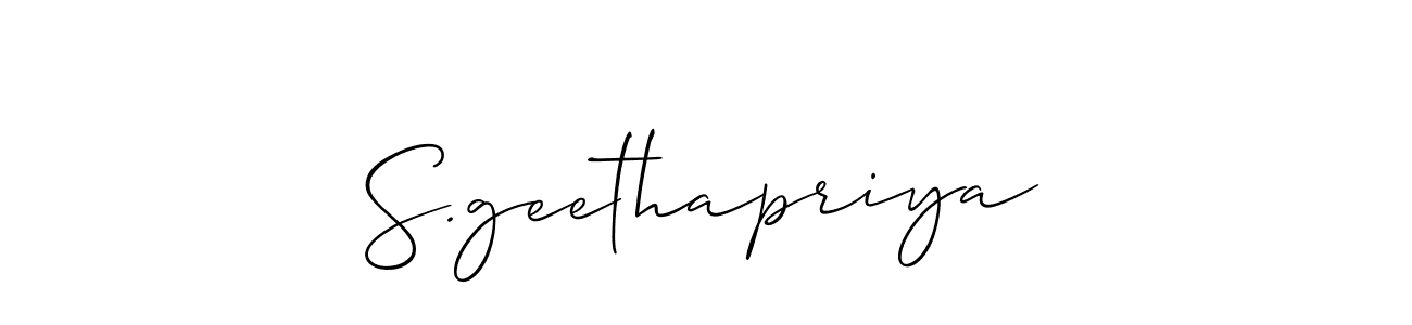 How to make S.geethapriya signature? Allison_Script is a professional autograph style. Create handwritten signature for S.geethapriya name. S.geethapriya signature style 2 images and pictures png