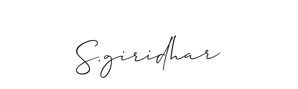 if you are searching for the best signature style for your name S.giridhar. so please give up your signature search. here we have designed multiple signature styles  using Allison_Script. S.giridhar signature style 2 images and pictures png