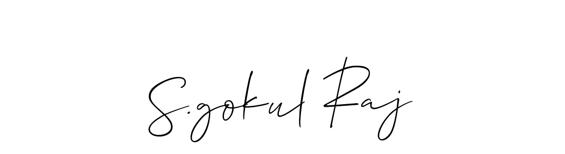 Design your own signature with our free online signature maker. With this signature software, you can create a handwritten (Allison_Script) signature for name S.gokul Raj. S.gokul Raj signature style 2 images and pictures png