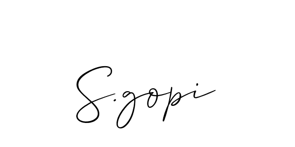 How to make S.gopi name signature. Use Allison_Script style for creating short signs online. This is the latest handwritten sign. S.gopi signature style 2 images and pictures png