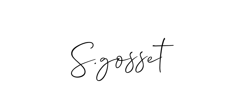 This is the best signature style for the S.gosset name. Also you like these signature font (Allison_Script). Mix name signature. S.gosset signature style 2 images and pictures png