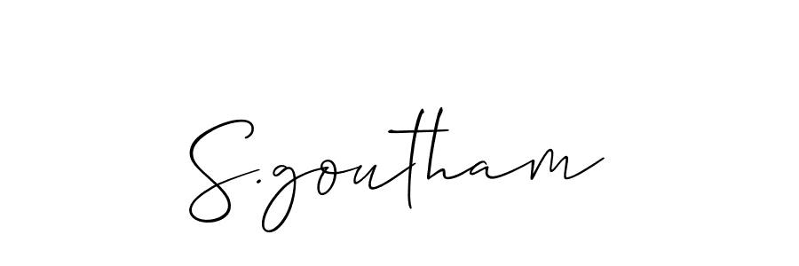 Also You can easily find your signature by using the search form. We will create S.goutham name handwritten signature images for you free of cost using Allison_Script sign style. S.goutham signature style 2 images and pictures png