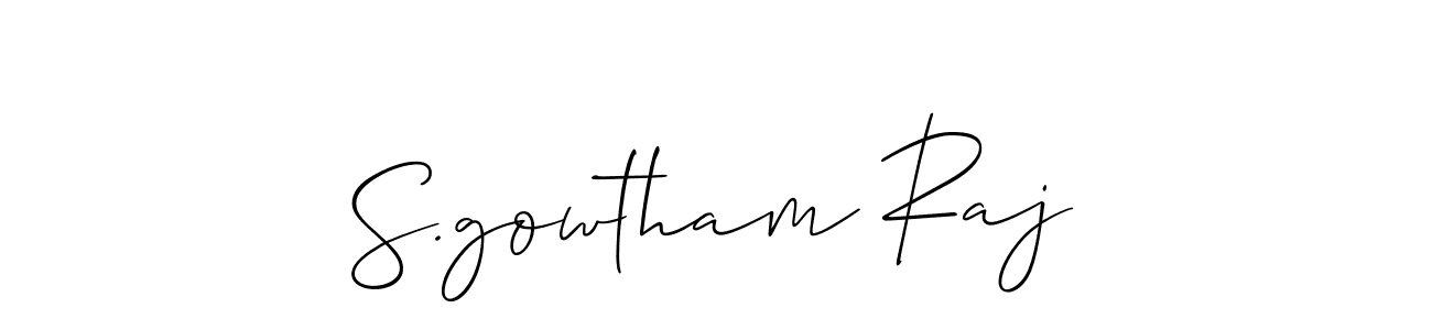 Design your own signature with our free online signature maker. With this signature software, you can create a handwritten (Allison_Script) signature for name S.gowtham Raj. S.gowtham Raj signature style 2 images and pictures png