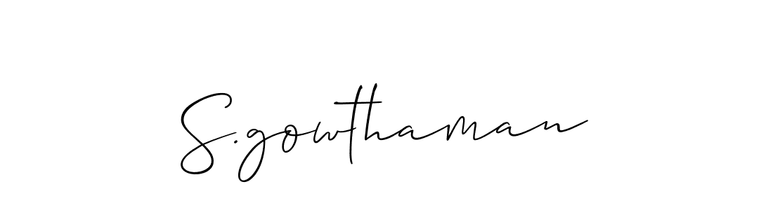 if you are searching for the best signature style for your name S.gowthaman. so please give up your signature search. here we have designed multiple signature styles  using Allison_Script. S.gowthaman signature style 2 images and pictures png