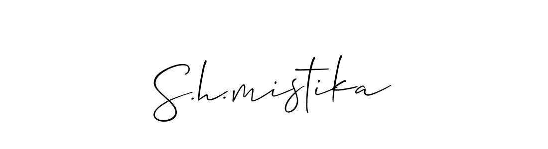 The best way (Allison_Script) to make a short signature is to pick only two or three words in your name. The name S.h.mistika include a total of six letters. For converting this name. S.h.mistika signature style 2 images and pictures png