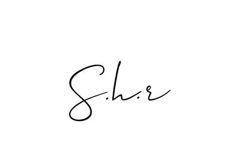 Create a beautiful signature design for name S.h.r. With this signature (Allison_Script) fonts, you can make a handwritten signature for free. S.h.r signature style 2 images and pictures png