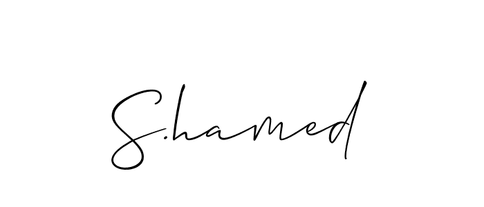 Also You can easily find your signature by using the search form. We will create S.hamed name handwritten signature images for you free of cost using Allison_Script sign style. S.hamed signature style 2 images and pictures png