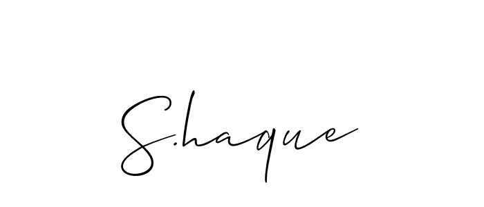 You should practise on your own different ways (Allison_Script) to write your name (S.haque) in signature. don't let someone else do it for you. S.haque signature style 2 images and pictures png