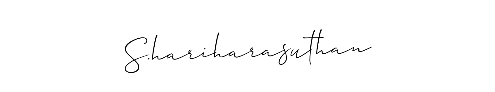 Similarly Allison_Script is the best handwritten signature design. Signature creator online .You can use it as an online autograph creator for name S.hariharasuthan. S.hariharasuthan signature style 2 images and pictures png