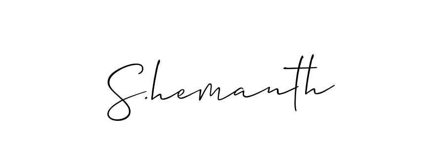 Use a signature maker to create a handwritten signature online. With this signature software, you can design (Allison_Script) your own signature for name S.hemanth. S.hemanth signature style 2 images and pictures png