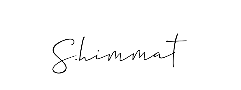 Also we have S.himmat name is the best signature style. Create professional handwritten signature collection using Allison_Script autograph style. S.himmat signature style 2 images and pictures png