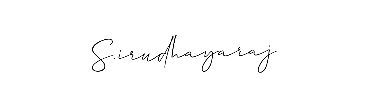 Design your own signature with our free online signature maker. With this signature software, you can create a handwritten (Allison_Script) signature for name S.irudhayaraj. S.irudhayaraj signature style 2 images and pictures png