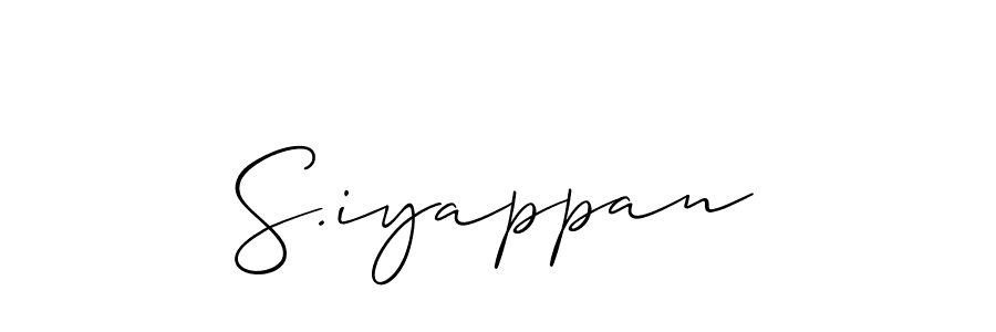 if you are searching for the best signature style for your name S.iyappan. so please give up your signature search. here we have designed multiple signature styles  using Allison_Script. S.iyappan signature style 2 images and pictures png