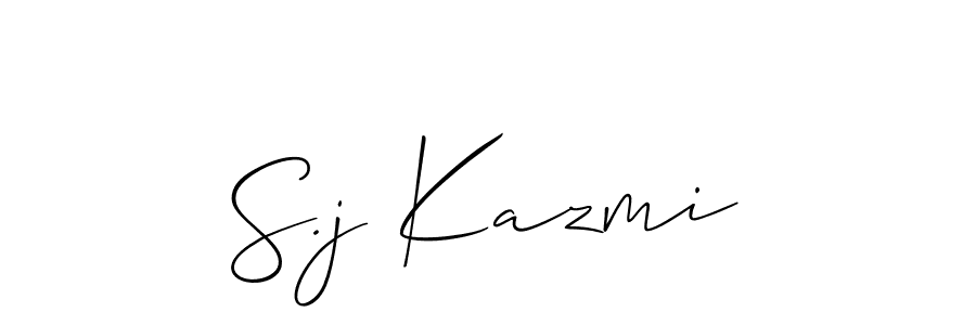 Use a signature maker to create a handwritten signature online. With this signature software, you can design (Allison_Script) your own signature for name S.j Kazmi. S.j Kazmi signature style 2 images and pictures png