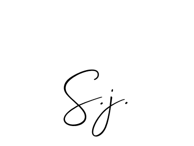 How to make S.j. name signature. Use Allison_Script style for creating short signs online. This is the latest handwritten sign. S.j. signature style 2 images and pictures png