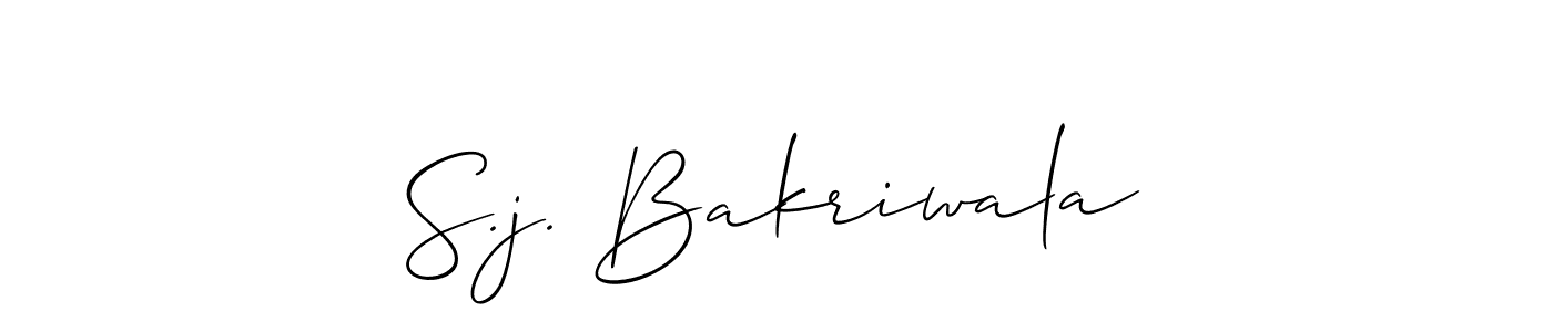 Design your own signature with our free online signature maker. With this signature software, you can create a handwritten (Allison_Script) signature for name S.j. Bakriwala. S.j. Bakriwala signature style 2 images and pictures png