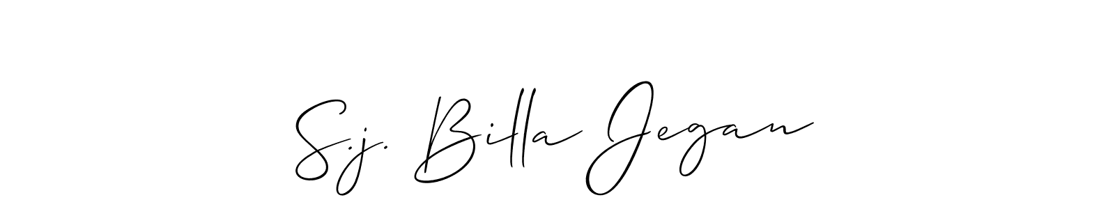Make a beautiful signature design for name S.j. Billa Jegan. With this signature (Allison_Script) style, you can create a handwritten signature for free. S.j. Billa Jegan signature style 2 images and pictures png