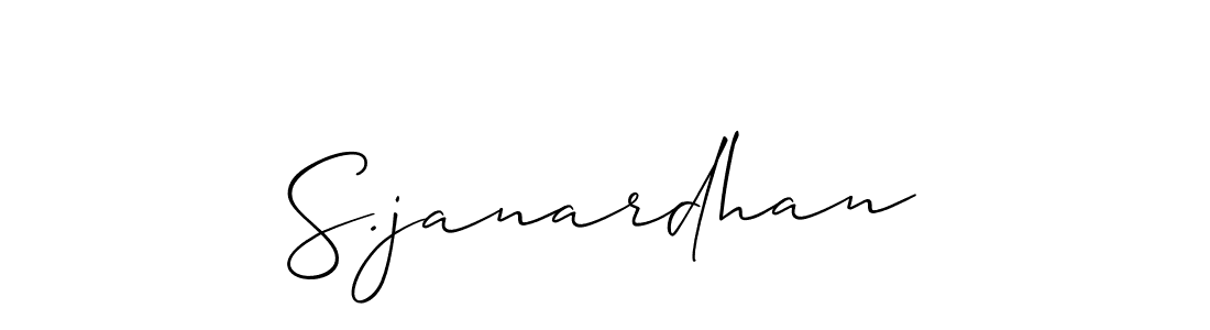 Make a beautiful signature design for name S.janardhan. With this signature (Allison_Script) style, you can create a handwritten signature for free. S.janardhan signature style 2 images and pictures png