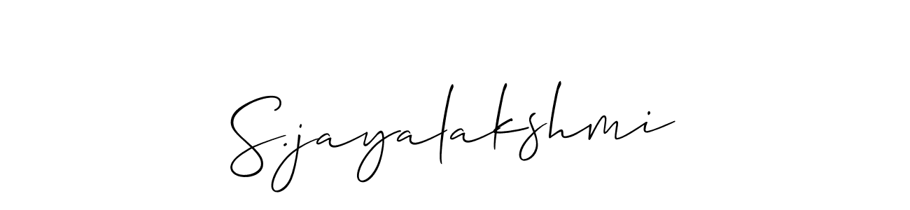 if you are searching for the best signature style for your name S.jayalakshmi. so please give up your signature search. here we have designed multiple signature styles  using Allison_Script. S.jayalakshmi signature style 2 images and pictures png