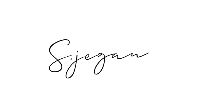 Make a beautiful signature design for name S.jegan. With this signature (Allison_Script) style, you can create a handwritten signature for free. S.jegan signature style 2 images and pictures png