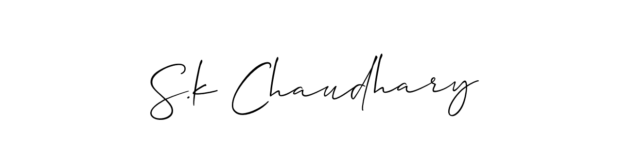 Make a beautiful signature design for name S.k Chaudhary. With this signature (Allison_Script) style, you can create a handwritten signature for free. S.k Chaudhary signature style 2 images and pictures png