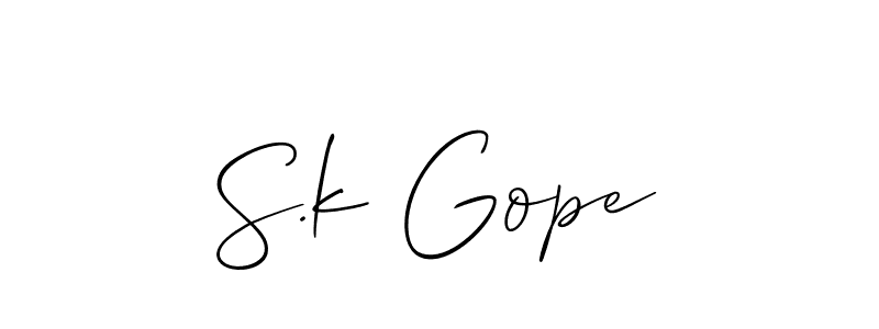You should practise on your own different ways (Allison_Script) to write your name (S.k Gope) in signature. don't let someone else do it for you. S.k Gope signature style 2 images and pictures png