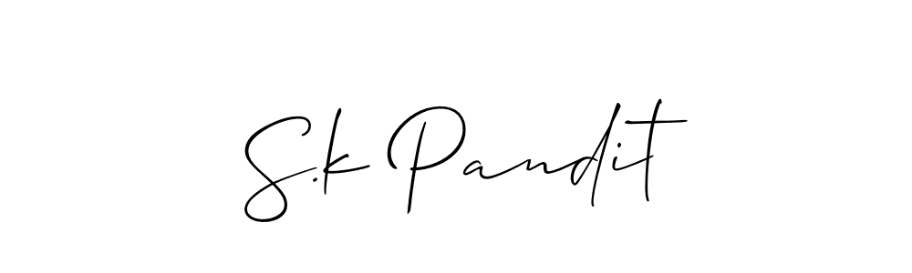 Also You can easily find your signature by using the search form. We will create S.k Pandit name handwritten signature images for you free of cost using Allison_Script sign style. S.k Pandit signature style 2 images and pictures png