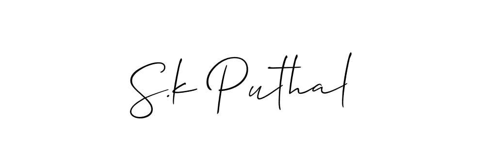 Similarly Allison_Script is the best handwritten signature design. Signature creator online .You can use it as an online autograph creator for name S.k Puthal. S.k Puthal signature style 2 images and pictures png