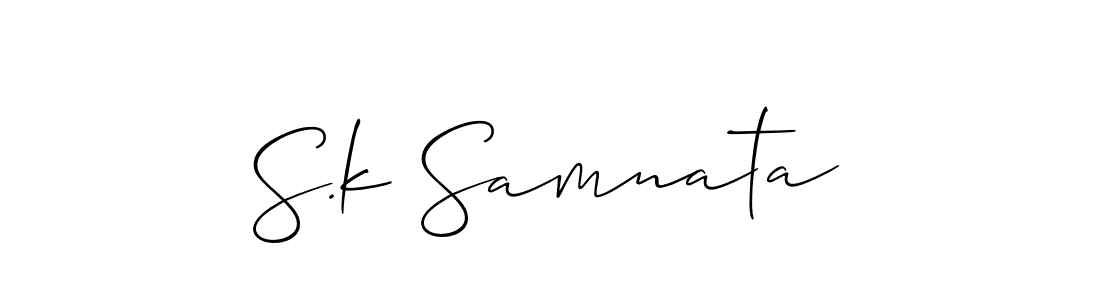 Allison_Script is a professional signature style that is perfect for those who want to add a touch of class to their signature. It is also a great choice for those who want to make their signature more unique. Get S.k Samnata name to fancy signature for free. S.k Samnata signature style 2 images and pictures png