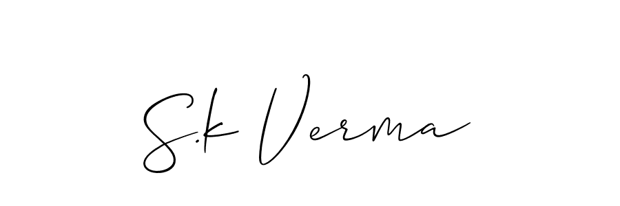 How to make S.k Verma signature? Allison_Script is a professional autograph style. Create handwritten signature for S.k Verma name. S.k Verma signature style 2 images and pictures png