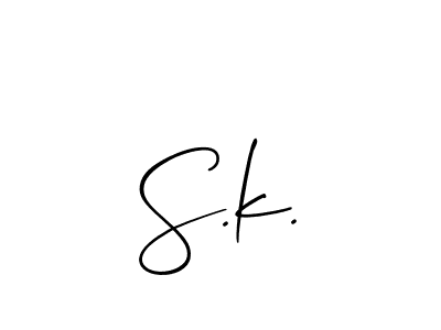 You should practise on your own different ways (Allison_Script) to write your name (S.k.) in signature. don't let someone else do it for you. S.k. signature style 2 images and pictures png