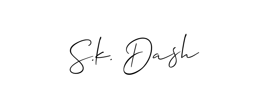 if you are searching for the best signature style for your name S.k. Dash. so please give up your signature search. here we have designed multiple signature styles  using Allison_Script. S.k. Dash signature style 2 images and pictures png