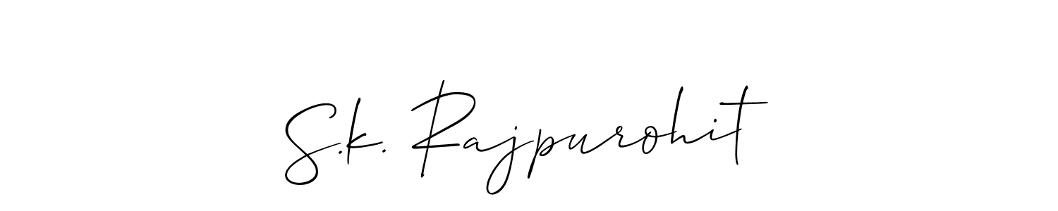 Create a beautiful signature design for name S.k. Rajpurohit. With this signature (Allison_Script) fonts, you can make a handwritten signature for free. S.k. Rajpurohit signature style 2 images and pictures png