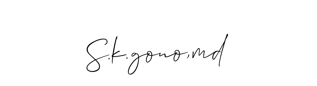 if you are searching for the best signature style for your name S.k.gono,md. so please give up your signature search. here we have designed multiple signature styles  using Allison_Script. S.k.gono,md signature style 2 images and pictures png