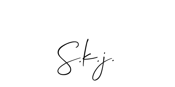 Create a beautiful signature design for name S.k.j.. With this signature (Allison_Script) fonts, you can make a handwritten signature for free. S.k.j. signature style 2 images and pictures png