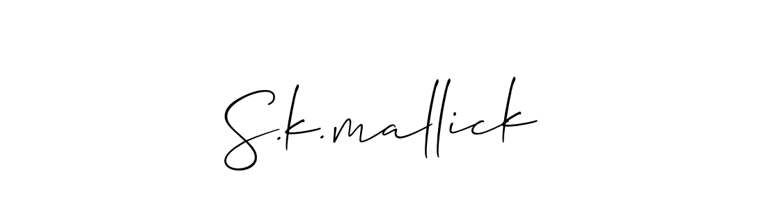 Create a beautiful signature design for name S.k.mallick. With this signature (Allison_Script) fonts, you can make a handwritten signature for free. S.k.mallick signature style 2 images and pictures png