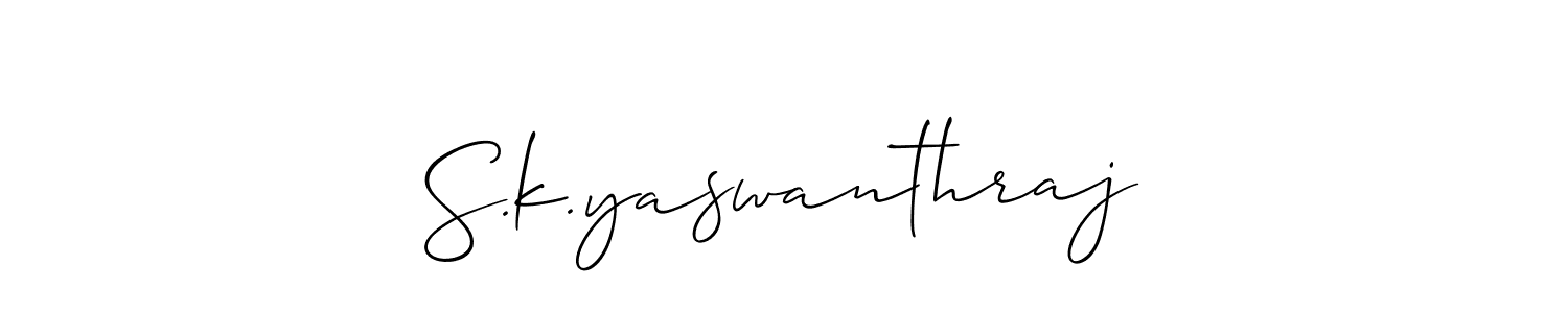 How to make S.k.yaswanthraj signature? Allison_Script is a professional autograph style. Create handwritten signature for S.k.yaswanthraj name. S.k.yaswanthraj signature style 2 images and pictures png