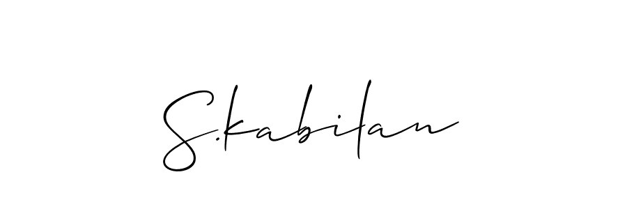 It looks lik you need a new signature style for name S.kabilan. Design unique handwritten (Allison_Script) signature with our free signature maker in just a few clicks. S.kabilan signature style 2 images and pictures png