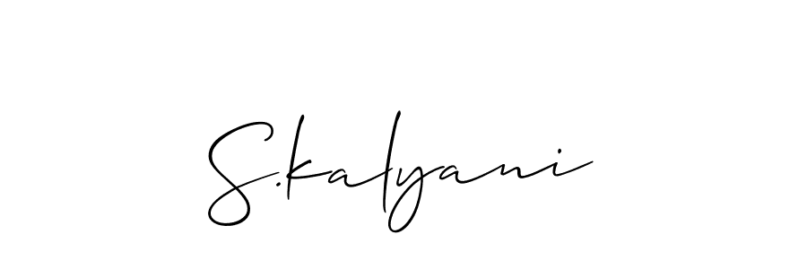 if you are searching for the best signature style for your name S.kalyani. so please give up your signature search. here we have designed multiple signature styles  using Allison_Script. S.kalyani signature style 2 images and pictures png