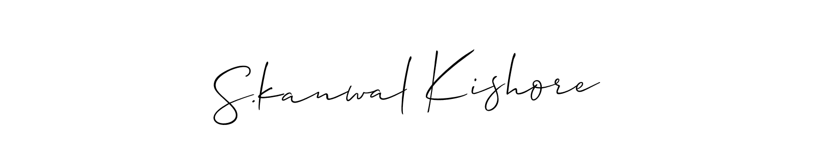 Allison_Script is a professional signature style that is perfect for those who want to add a touch of class to their signature. It is also a great choice for those who want to make their signature more unique. Get S.kanwal Kishore name to fancy signature for free. S.kanwal Kishore signature style 2 images and pictures png