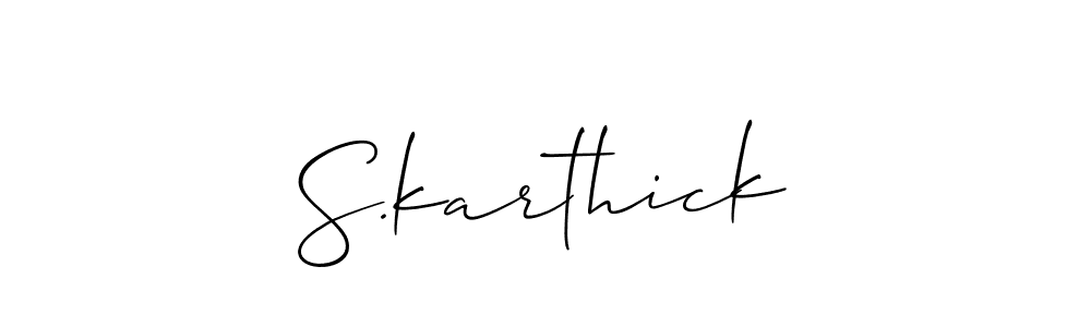 Also we have S.karthick name is the best signature style. Create professional handwritten signature collection using Allison_Script autograph style. S.karthick signature style 2 images and pictures png