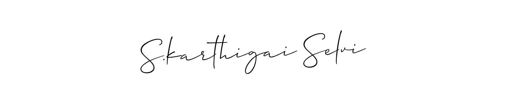 Make a beautiful signature design for name S.karthigai Selvi. With this signature (Allison_Script) style, you can create a handwritten signature for free. S.karthigai Selvi signature style 2 images and pictures png