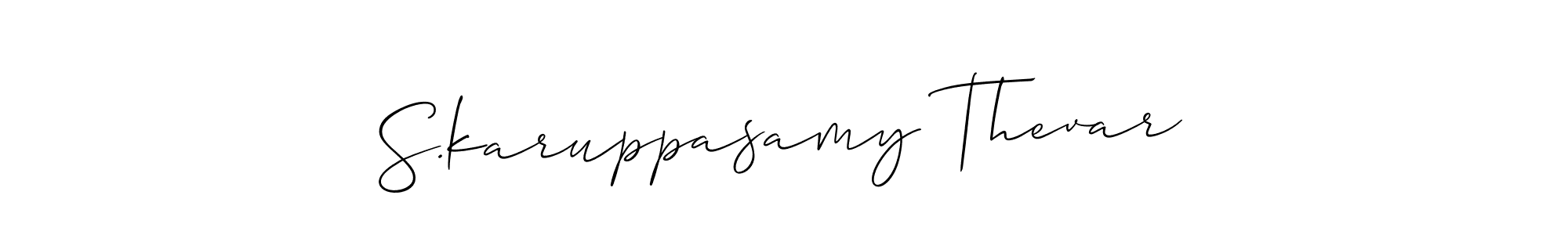 Also You can easily find your signature by using the search form. We will create S.karuppasamy Thevar name handwritten signature images for you free of cost using Allison_Script sign style. S.karuppasamy Thevar signature style 2 images and pictures png