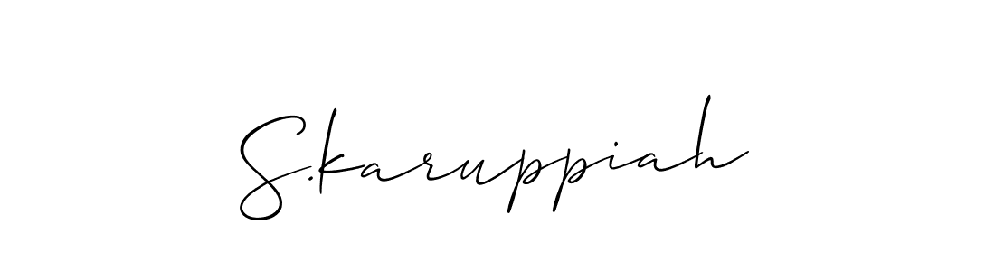 Allison_Script is a professional signature style that is perfect for those who want to add a touch of class to their signature. It is also a great choice for those who want to make their signature more unique. Get S.karuppiah name to fancy signature for free. S.karuppiah signature style 2 images and pictures png