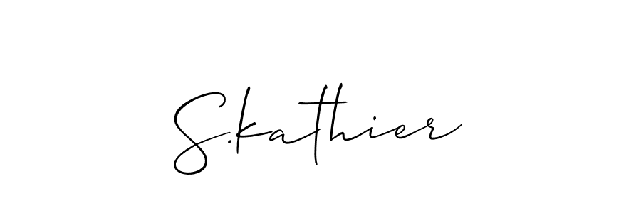 Design your own signature with our free online signature maker. With this signature software, you can create a handwritten (Allison_Script) signature for name S.kathier. S.kathier signature style 2 images and pictures png