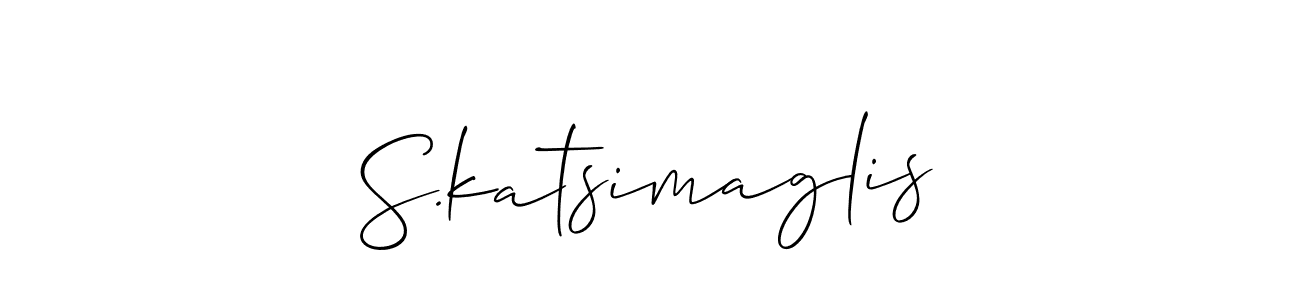 Use a signature maker to create a handwritten signature online. With this signature software, you can design (Allison_Script) your own signature for name S.katsimaglis. S.katsimaglis signature style 2 images and pictures png