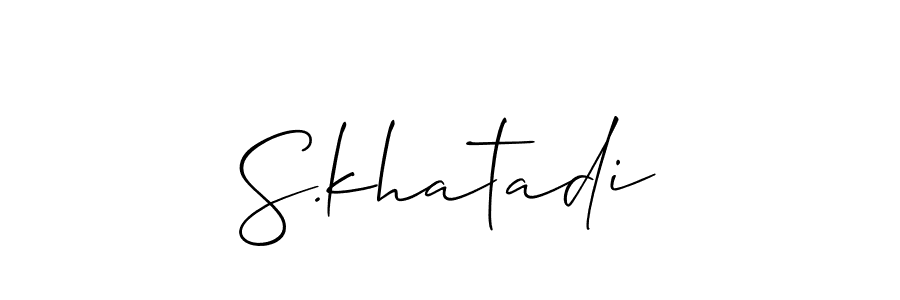 Make a beautiful signature design for name S.khatadi. With this signature (Allison_Script) style, you can create a handwritten signature for free. S.khatadi signature style 2 images and pictures png