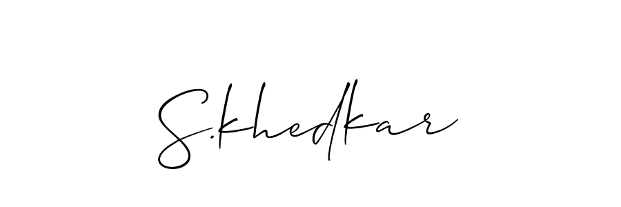 Make a short S.khedkar signature style. Manage your documents anywhere anytime using Allison_Script. Create and add eSignatures, submit forms, share and send files easily. S.khedkar signature style 2 images and pictures png