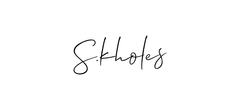 Check out images of Autograph of S.kholes name. Actor S.kholes Signature Style. Allison_Script is a professional sign style online. S.kholes signature style 2 images and pictures png