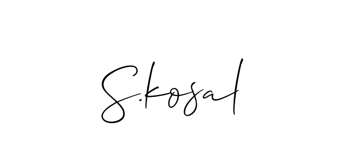 Also we have S.kosal name is the best signature style. Create professional handwritten signature collection using Allison_Script autograph style. S.kosal signature style 2 images and pictures png